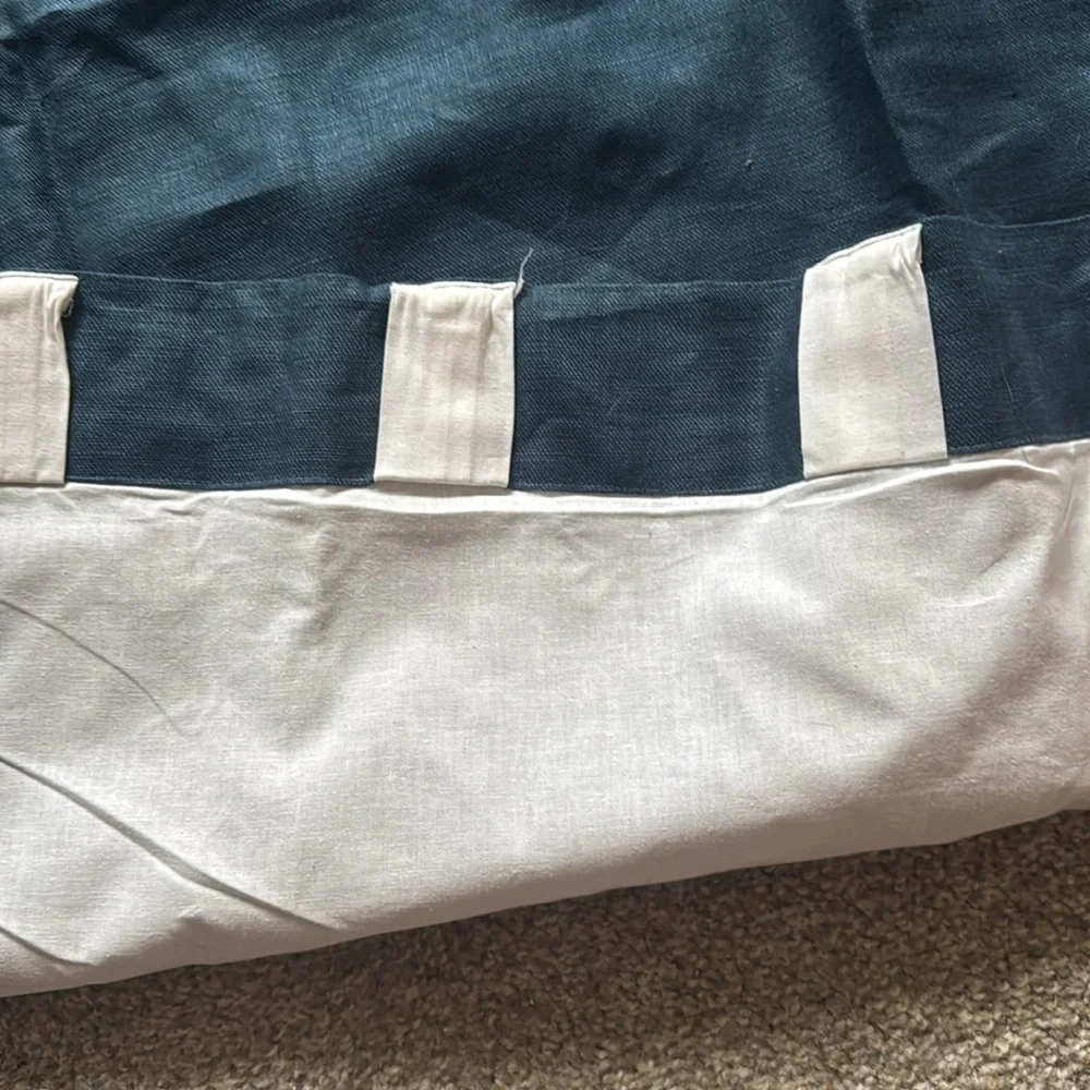 Blue curtains with velvet Striped Edge black out curtains